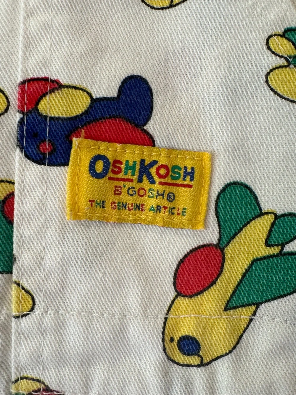 VTG Oshkosh B’gosh Vestbak Shortalls Overalls Airplanes 80s AOP Denim 4T